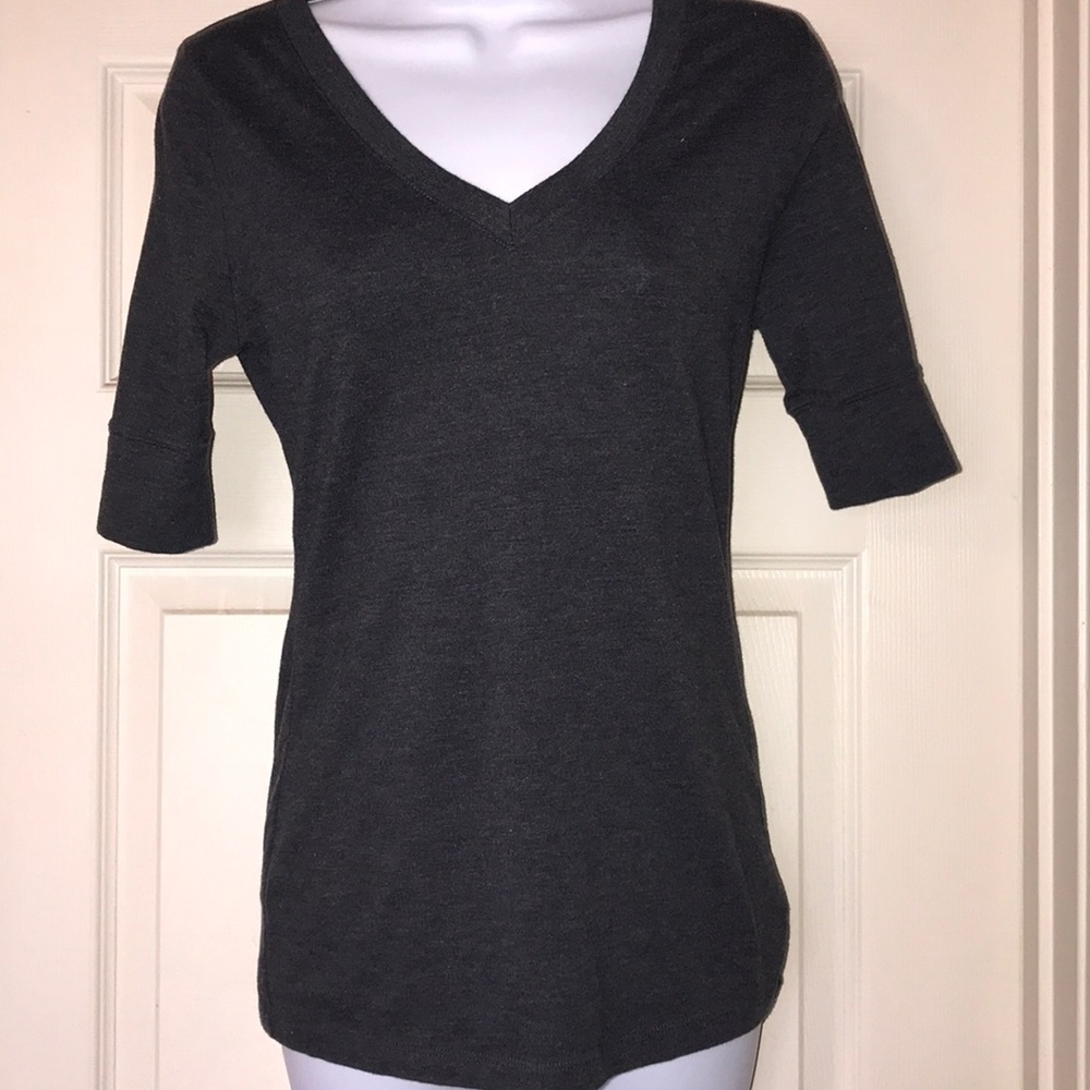 V neck charcoal gray Zenana outfitters shirt